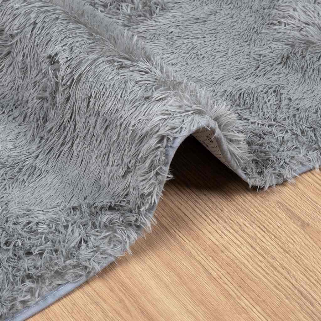 Hoogpolig vloerkleed NAVARRA 200x290 cm polyester zilvergrijs is nu te koop bij PeponiXL, paradijselijk wonen!