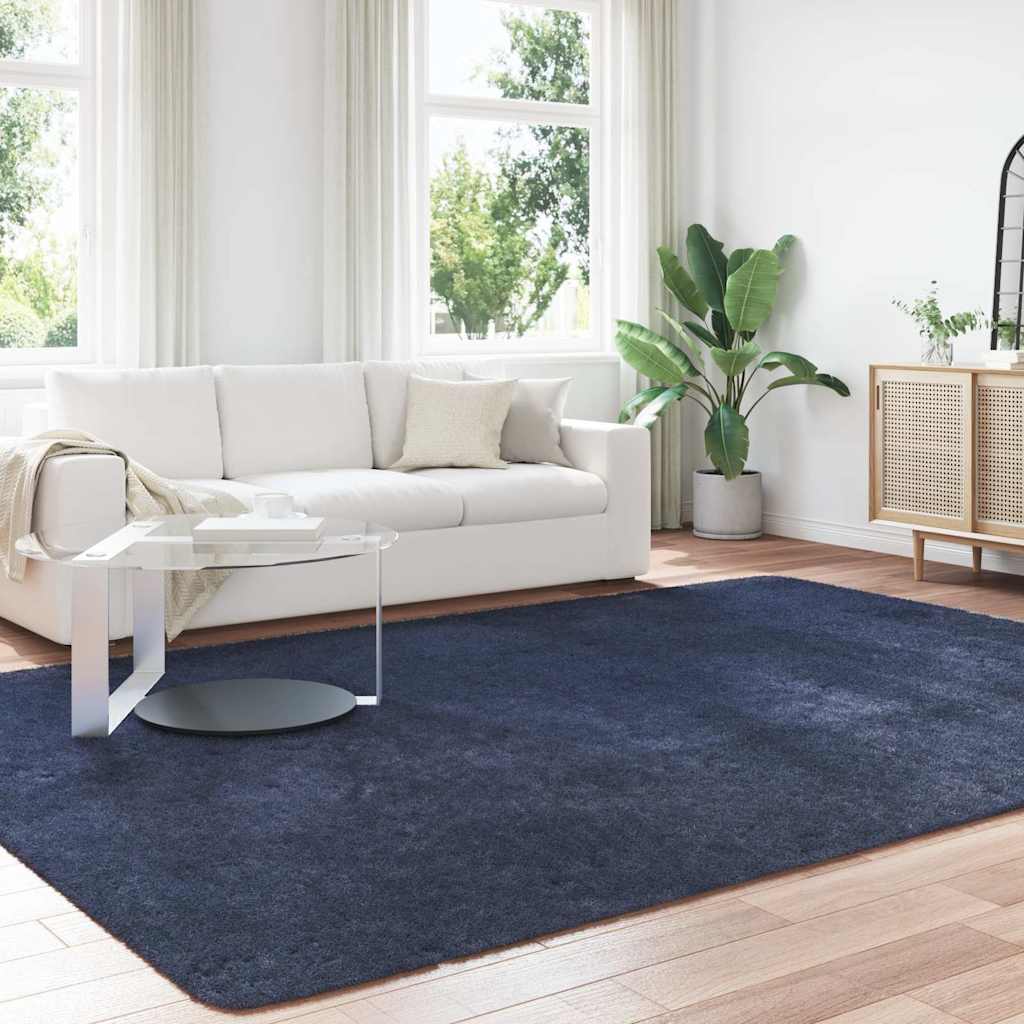 Hoogpolig vloerkleed NAVARRA 240x340 cm polyester marineblauw is nu te koop bij PeponiXL, paradijselijk wonen!
