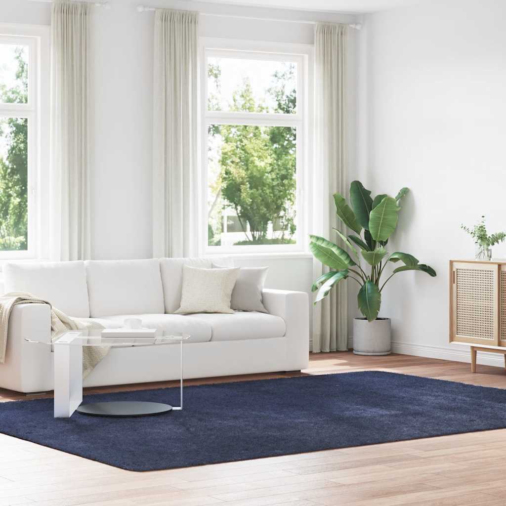 Hoogpolig vloerkleed NAVARRA 240x340 cm polyester marineblauw is nu te koop bij PeponiXL, paradijselijk wonen!