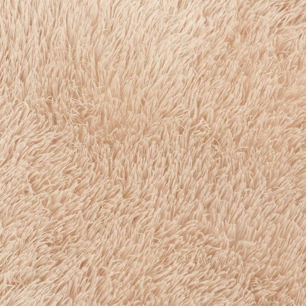 Hoogpolig vloerkleed NAVARRA 120x120 cm polyester beige is nu te koop bij PeponiXL, paradijselijk wonen!