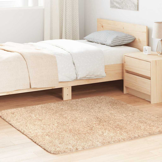 Hoogpolig vloerkleed NAVARRA 120x120 cm polyester beige is nu te koop bij PeponiXL, paradijselijk wonen!