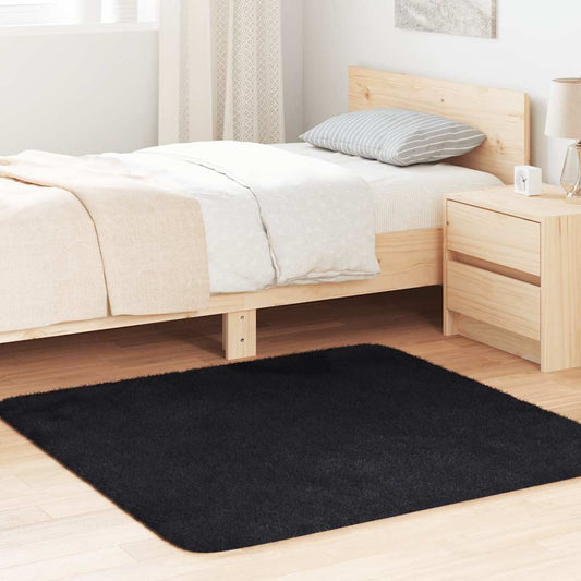 Hoogpolig vloerkleed NAVARRA 120x120 cm polyester zwart is nu te koop bij PeponiXL, paradijselijk wonen!