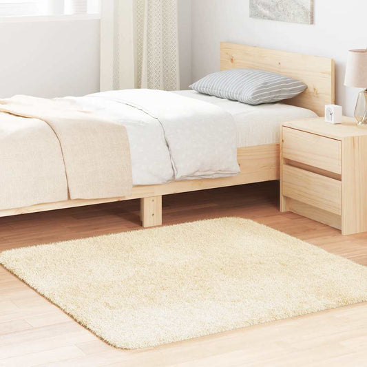 Hoogpolig vloerkleed NAVARRA 120x120 cm polyester crèmekleurig is nu te koop bij PeponiXL, paradijselijk wonen!