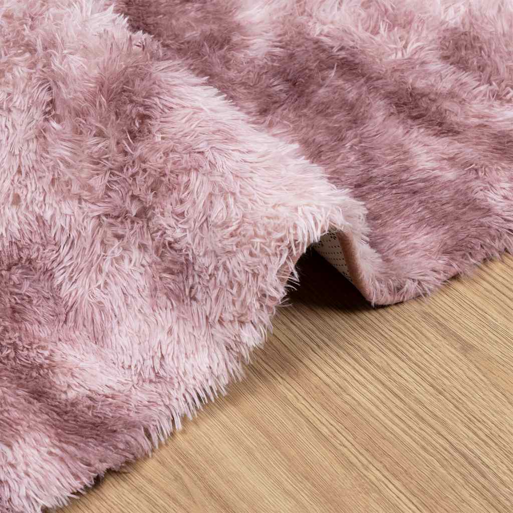 Hoogpolig vloerkleed NAVARRA 120x120 cm polyester stoffig roze is nu te koop bij PeponiXL, paradijselijk wonen!