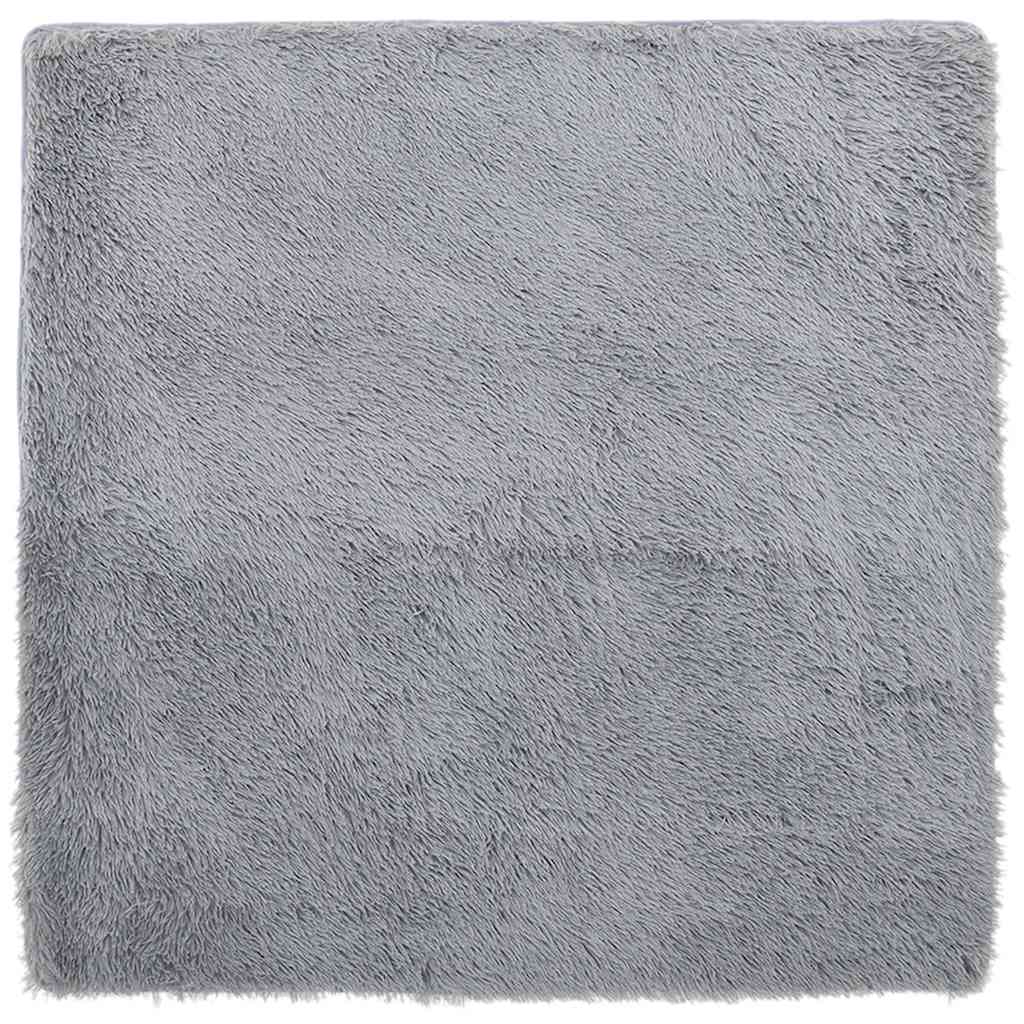 Hoogpolig vloerkleed NAVARRA 120x120 cm polyester lichtgrijs is nu te koop bij PeponiXL, paradijselijk wonen!