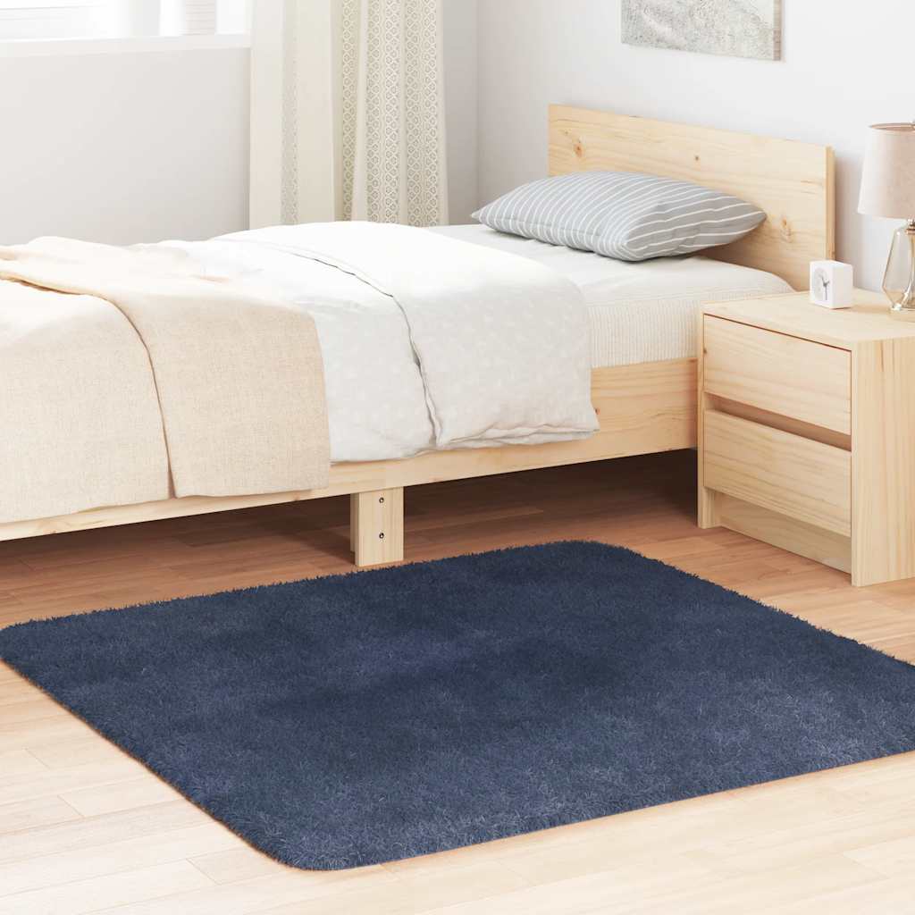 Hoogpolig vloerkleed NAVARRA 120x120 cm polyester marineblauw is nu te koop bij PeponiXL, paradijselijk wonen!