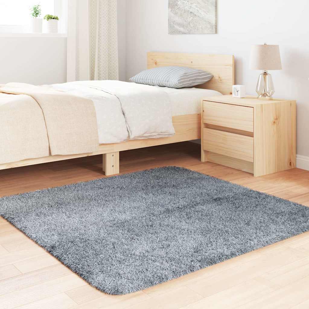 Hoogpolig vloerkleed NAVARRA 120x120 cm polyester zilvergrijs is nu te koop bij PeponiXL, paradijselijk wonen!