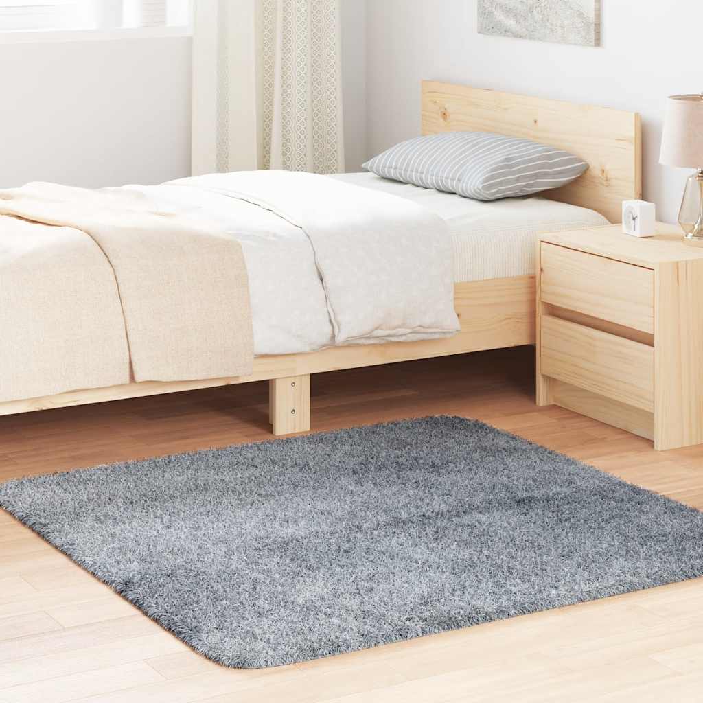 Hoogpolig vloerkleed NAVARRA 120x120 cm polyester zilvergrijs is nu te koop bij PeponiXL, paradijselijk wonen!