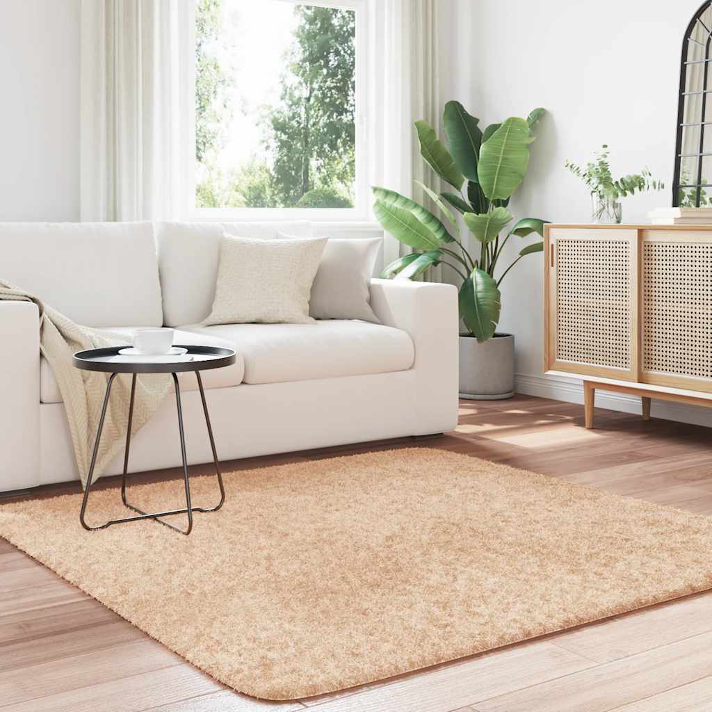 Hoogpolig vloerkleed NAVARRA 160x160 cm polyester beige is nu te koop bij PeponiXL, paradijselijk wonen!