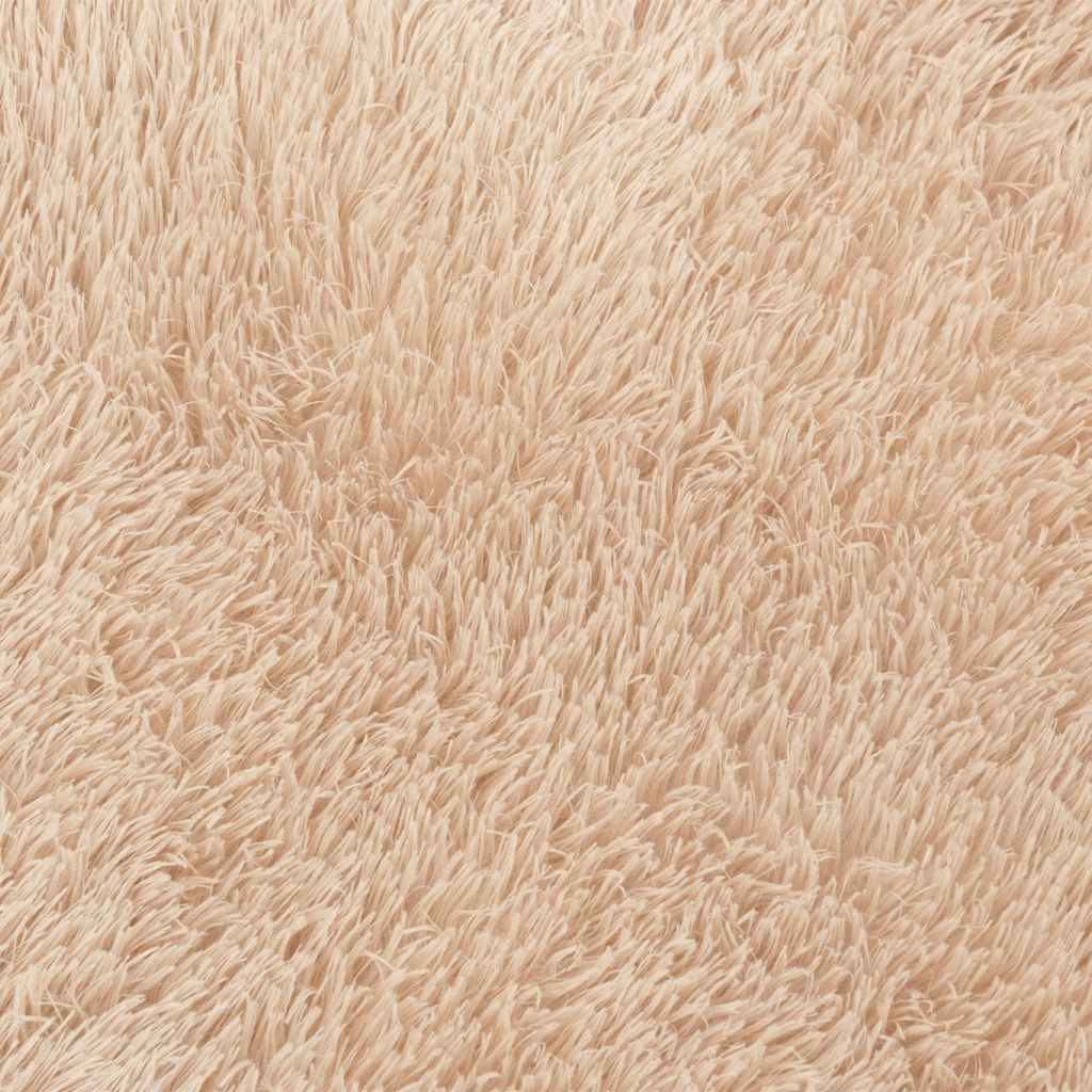 Hoogpolig vloerkleed NAVARRA 160x160 cm polyester beige is nu te koop bij PeponiXL, paradijselijk wonen!