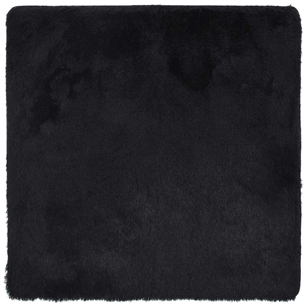 Hoogpolig vloerkleed NAVARRA 160x160 cm polyester zwart is nu te koop bij PeponiXL, paradijselijk wonen!