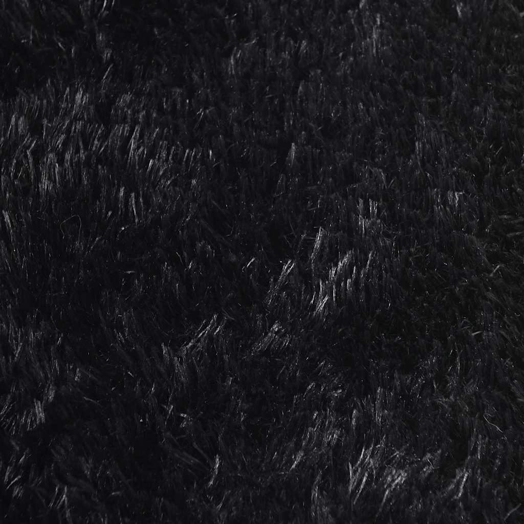 Hoogpolig vloerkleed NAVARRA 160x160 cm polyester zwart is nu te koop bij PeponiXL, paradijselijk wonen!