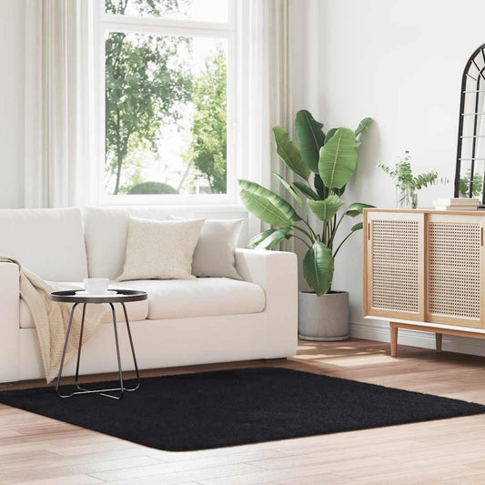 Hoogpolig vloerkleed NAVARRA 160x160 cm polyester zwart is nu te koop bij PeponiXL, paradijselijk wonen!