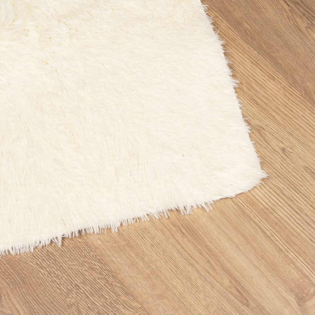Hoogpolig vloerkleed NAVARRA 160x160 cm polyester crèmekleurig is nu te koop bij PeponiXL, paradijselijk wonen!