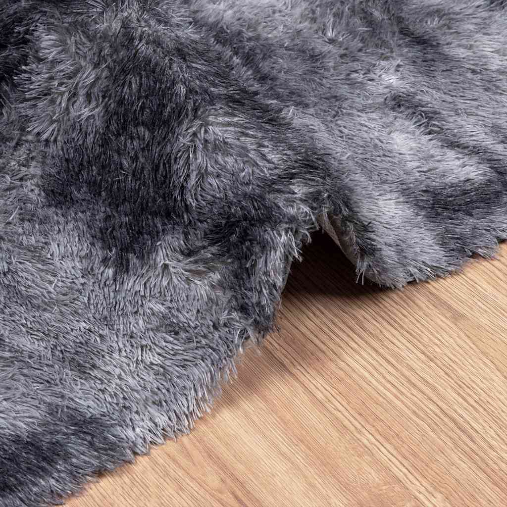 Hoogpolig vloerkleed NAVARRA 160x160 cm polyester donkergrijs is nu te koop bij PeponiXL, paradijselijk wonen!