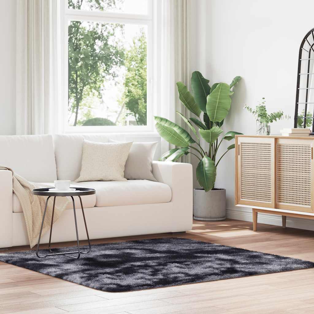 Hoogpolig vloerkleed NAVARRA 160x160 cm polyester donkergrijs is nu te koop bij PeponiXL, paradijselijk wonen!