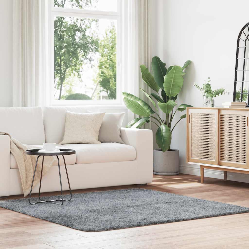 Hoogpolig vloerkleed NAVARRA 160x160 cm polyester lichtgrijs is nu te koop bij PeponiXL, paradijselijk wonen!