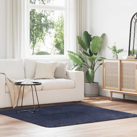 Hoogpolig vloerkleed NAVARRA 160x160 cm polyester marineblauw is nu te koop bij PeponiXL, paradijselijk wonen!