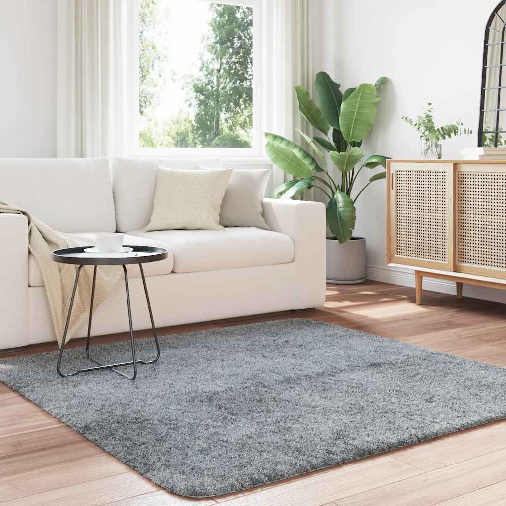 Hoogpolig vloerkleed NAVARRA 160x160 cm polyester zilvergrijs is nu te koop bij PeponiXL, paradijselijk wonen!