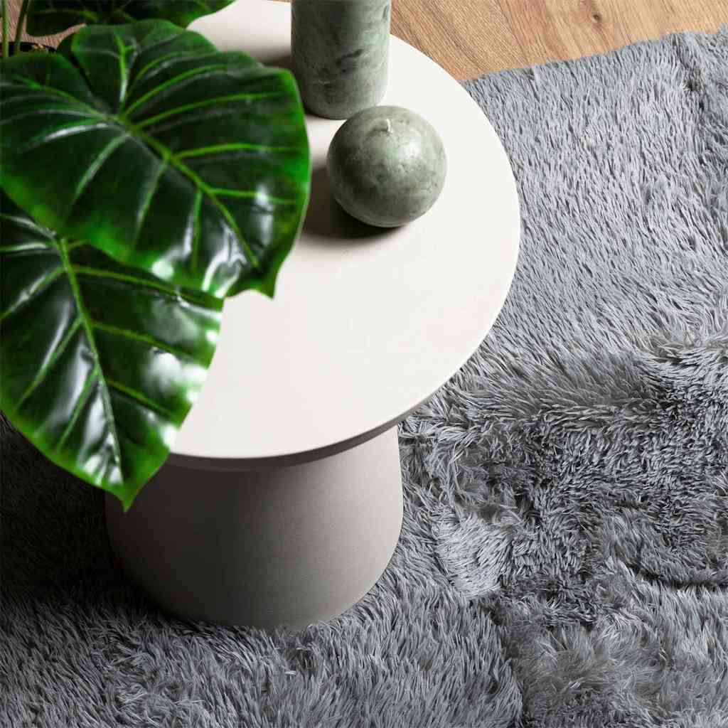 Hoogpolig vloerkleed NAVARRA 160x160 cm polyester zilvergrijs is nu te koop bij PeponiXL, paradijselijk wonen!