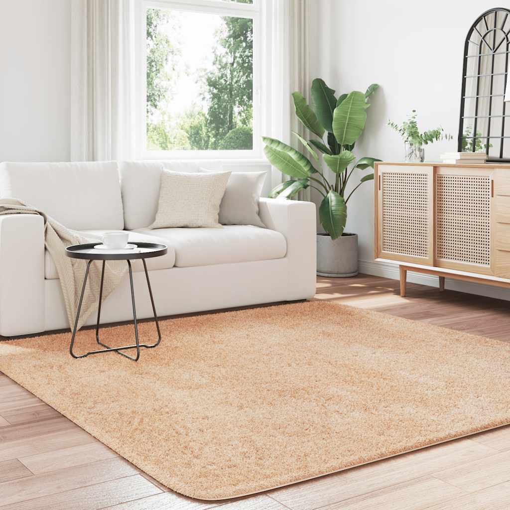 Hoogpolig vloerkleed NAVARRA 200x200 cm polyester beige is nu te koop bij PeponiXL, paradijselijk wonen!