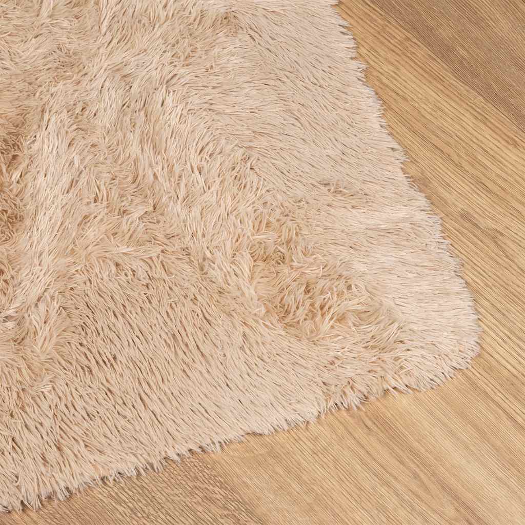Hoogpolig vloerkleed NAVARRA 200x200 cm polyester beige is nu te koop bij PeponiXL, paradijselijk wonen!