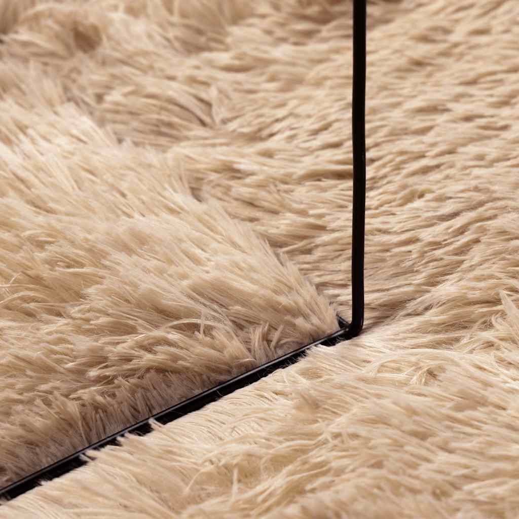 Hoogpolig vloerkleed NAVARRA 200x200 cm polyester beige is nu te koop bij PeponiXL, paradijselijk wonen!