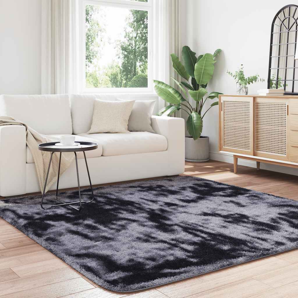 Hoogpolig vloerkleed NAVARRA 200x200 cm polyester donkergrijs is nu te koop bij PeponiXL, paradijselijk wonen!