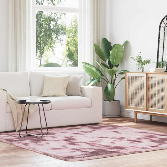 Hoogpolig vloerkleed NAVARRA 200x200 cm polyester stoffig roze is nu te koop bij PeponiXL, paradijselijk wonen!