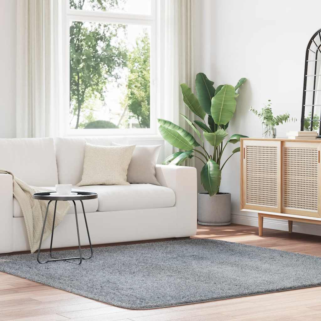 Hoogpolig vloerkleed NAVARRA 200x200 cm polyester lichtgrijs is nu te koop bij PeponiXL, paradijselijk wonen!