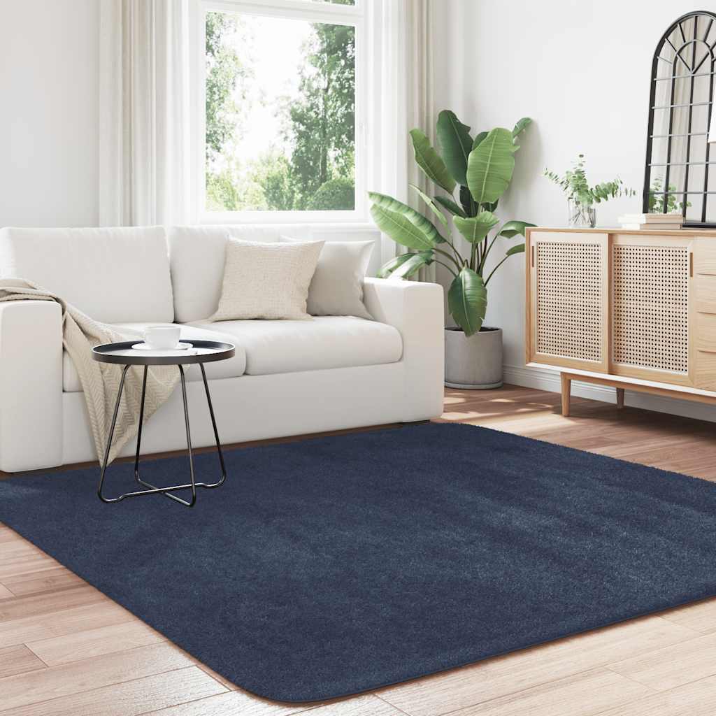 Hoogpolig vloerkleed NAVARRA 200x200 cm polyester marineblauw is nu te koop bij PeponiXL, paradijselijk wonen!