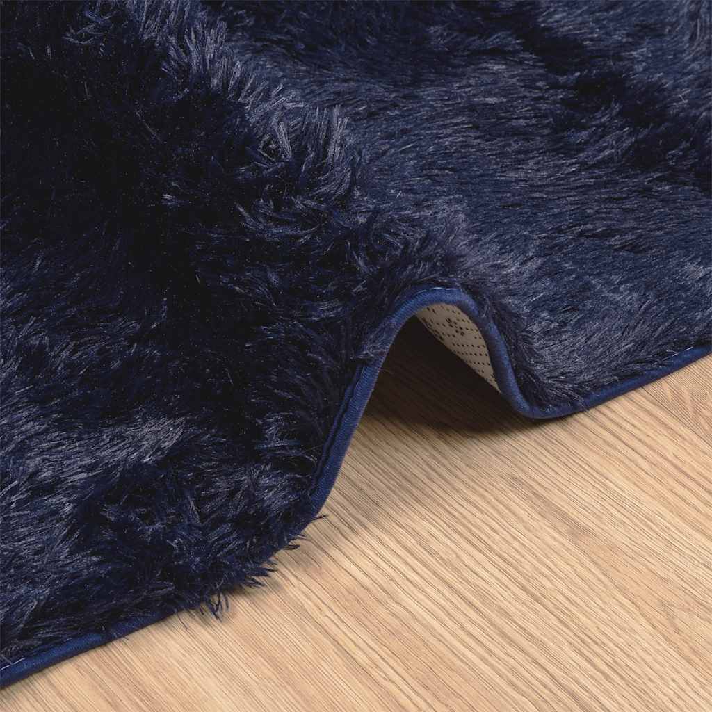 Hoogpolig vloerkleed NAVARRA 200x200 cm polyester marineblauw is nu te koop bij PeponiXL, paradijselijk wonen!