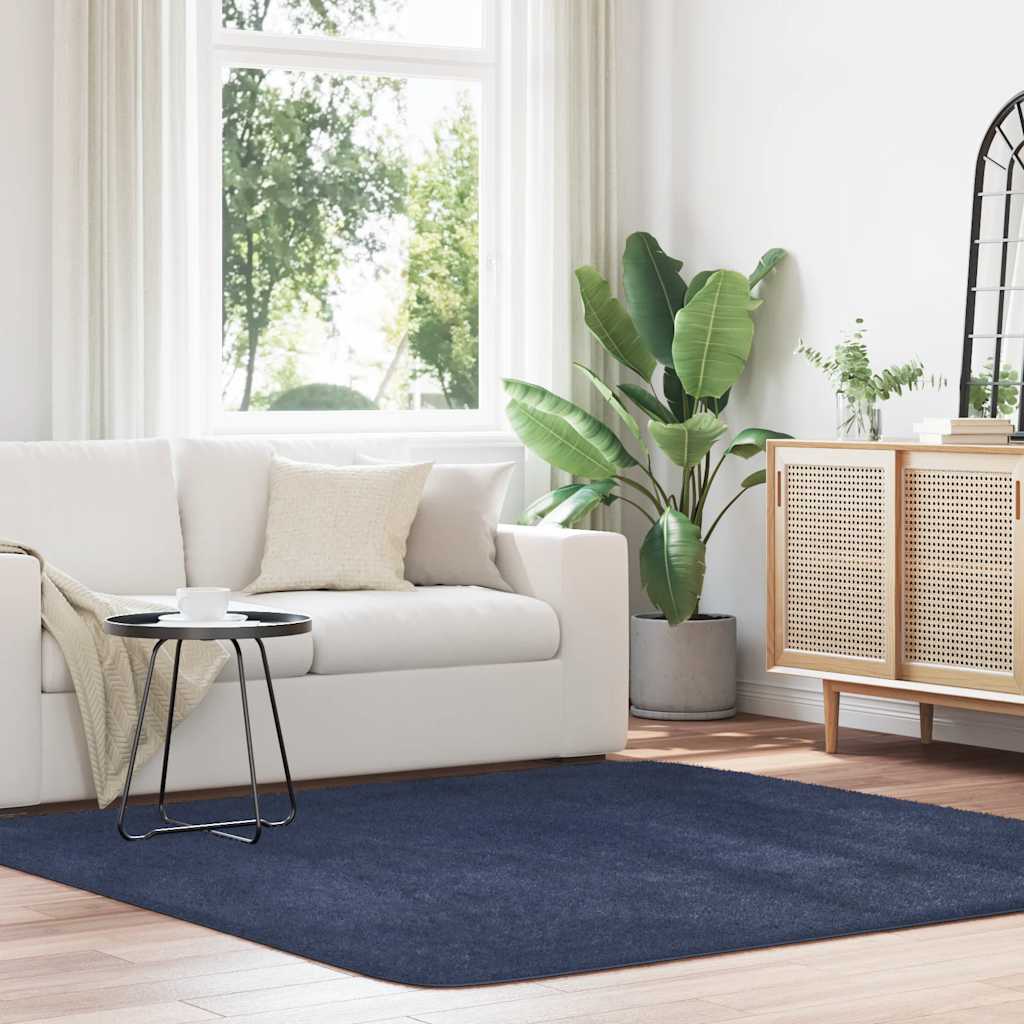 Hoogpolig vloerkleed NAVARRA 200x200 cm polyester marineblauw is nu te koop bij PeponiXL, paradijselijk wonen!