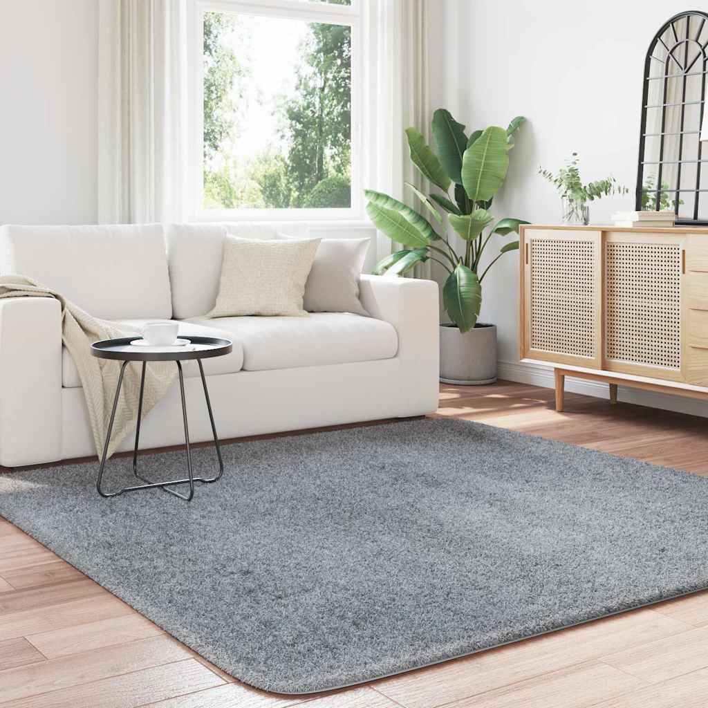 Hoogpolig vloerkleed NAVARRA 200x200 cm polyester zilvergrijs is nu te koop bij PeponiXL, paradijselijk wonen!