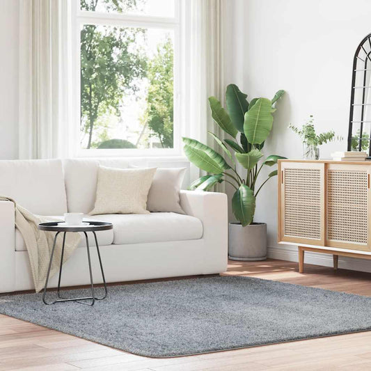 Hoogpolig vloerkleed NAVARRA 200x200 cm polyester zilvergrijs is nu te koop bij PeponiXL, paradijselijk wonen!
