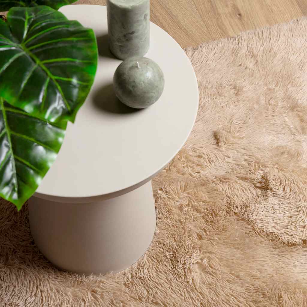 Hoogpolig vloerkleed NAVARRA 240x240 cm polyester beige is nu te koop bij PeponiXL, paradijselijk wonen!