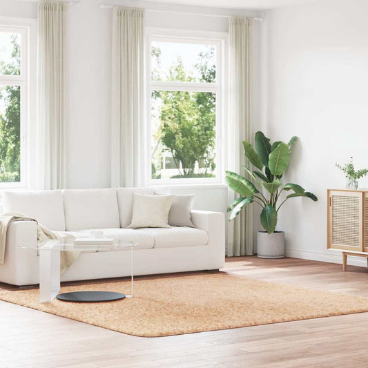 Hoogpolig vloerkleed NAVARRA 240x240 cm polyester beige is nu te koop bij PeponiXL, paradijselijk wonen!