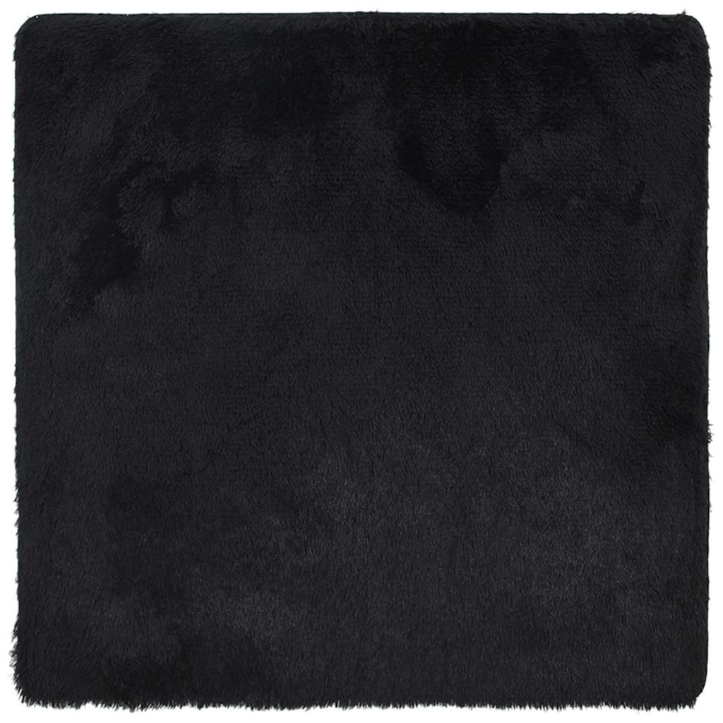 Hoogpolig vloerkleed NAVARRA 240x240 cm polyester zwart is nu te koop bij PeponiXL, paradijselijk wonen!