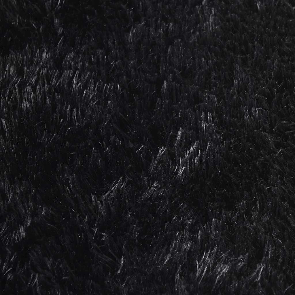 Hoogpolig vloerkleed NAVARRA 240x240 cm polyester zwart is nu te koop bij PeponiXL, paradijselijk wonen!