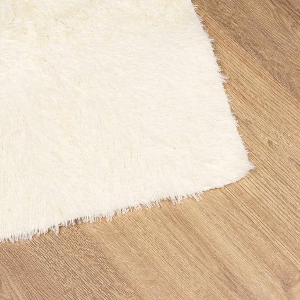 Hoogpolig vloerkleed NAVARRA 240x240 cm polyester crèmekleurig is nu te koop bij PeponiXL, paradijselijk wonen!