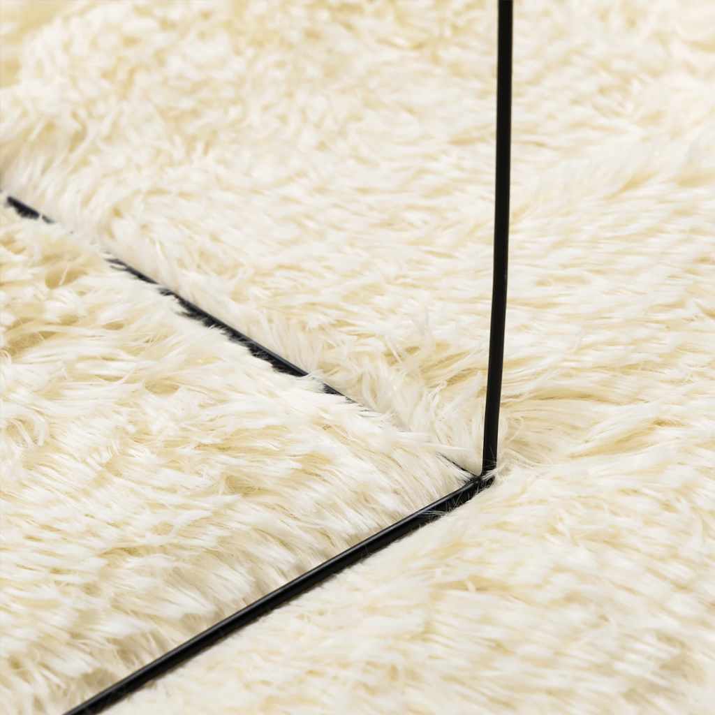 Hoogpolig vloerkleed NAVARRA 240x240 cm polyester crèmekleurig is nu te koop bij PeponiXL, paradijselijk wonen!