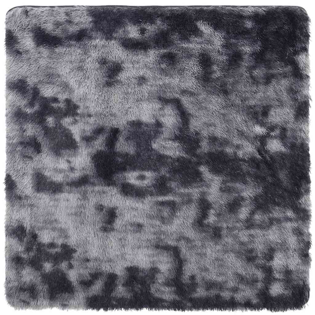 Hoogpolig vloerkleed NAVARRA 240x240 cm polyester donkergrijs is nu te koop bij PeponiXL, paradijselijk wonen!