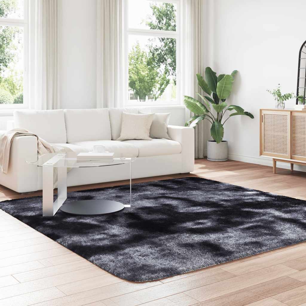 Hoogpolig vloerkleed NAVARRA 240x240 cm polyester donkergrijs is nu te koop bij PeponiXL, paradijselijk wonen!