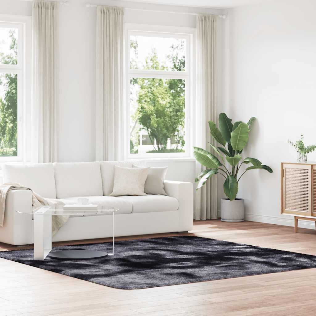 Hoogpolig vloerkleed NAVARRA 240x240 cm polyester donkergrijs is nu te koop bij PeponiXL, paradijselijk wonen!