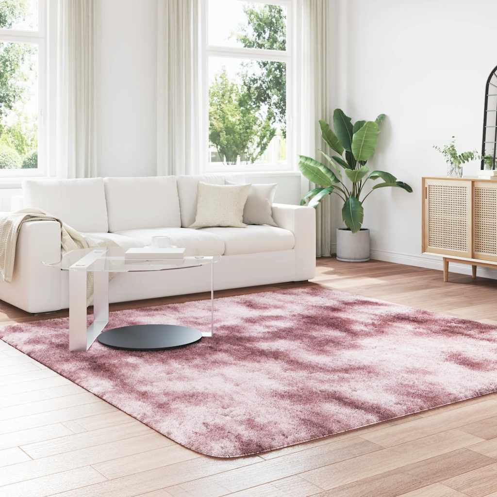 Hoogpolig vloerkleed NAVARRA 240x240 cm polyester stoffig roze is nu te koop bij PeponiXL, paradijselijk wonen!