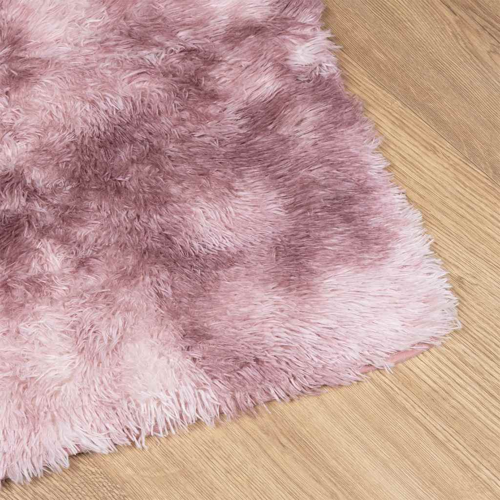 Hoogpolig vloerkleed NAVARRA 240x240 cm polyester stoffig roze is nu te koop bij PeponiXL, paradijselijk wonen!
