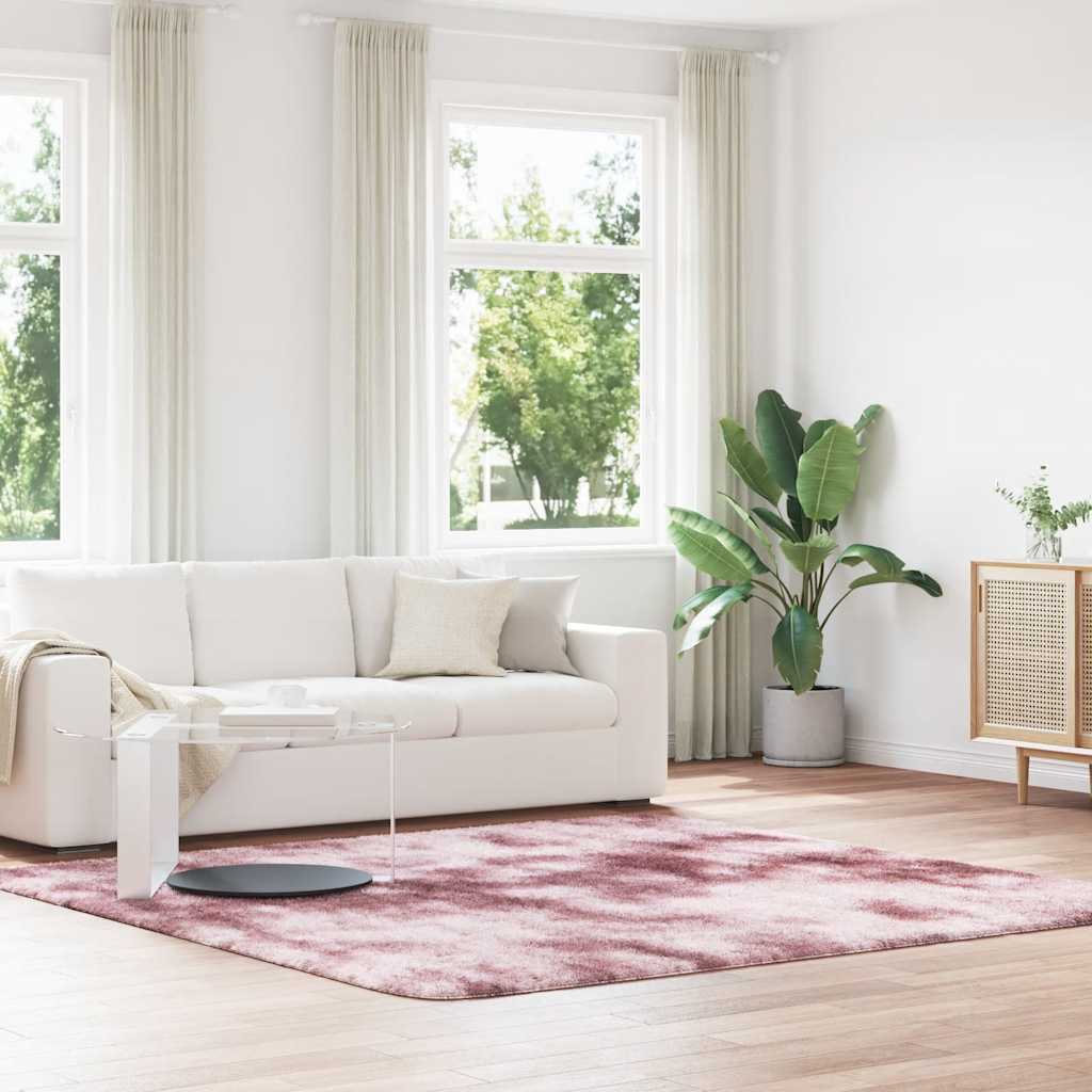 Hoogpolig vloerkleed NAVARRA 240x240 cm polyester stoffig roze is nu te koop bij PeponiXL, paradijselijk wonen!