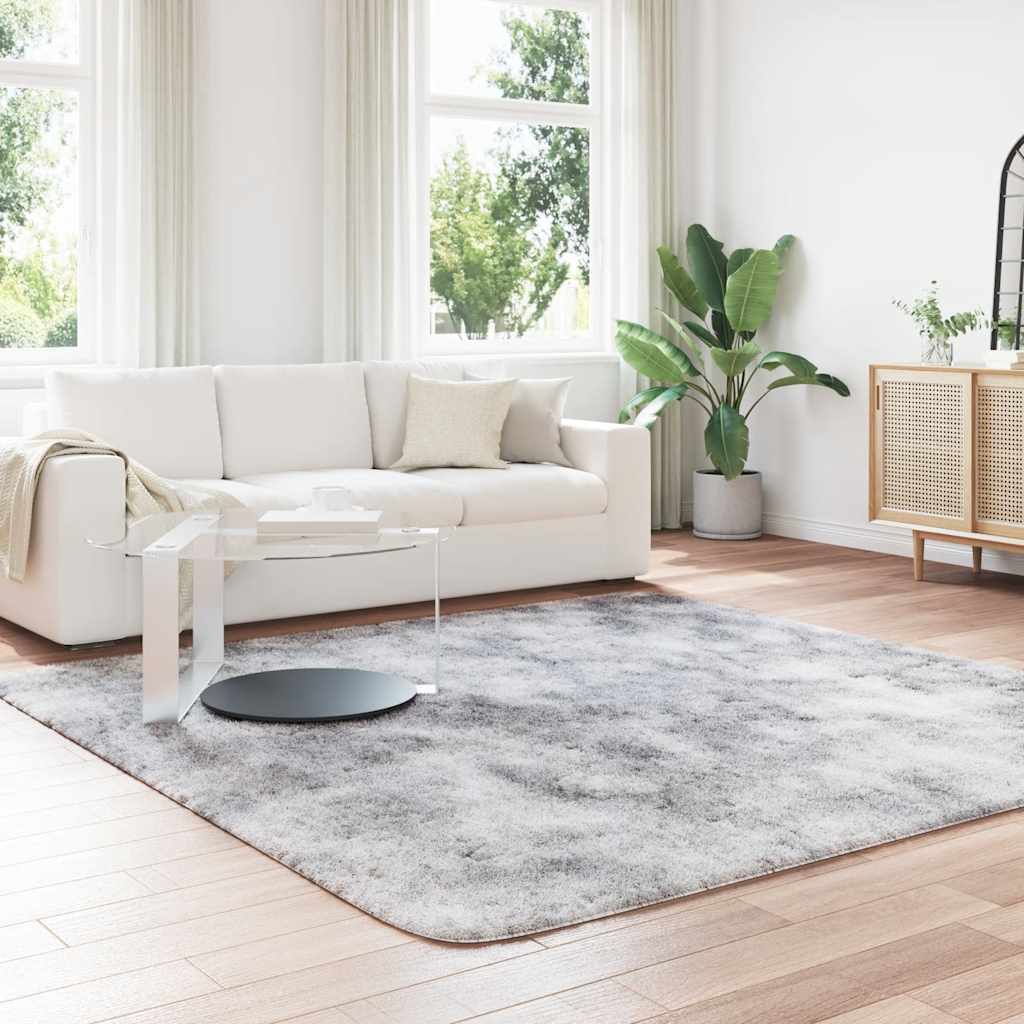 Hoogpolig vloerkleed NAVARRA 240x240 cm polyester lichtgrijs is nu te koop bij PeponiXL, paradijselijk wonen!