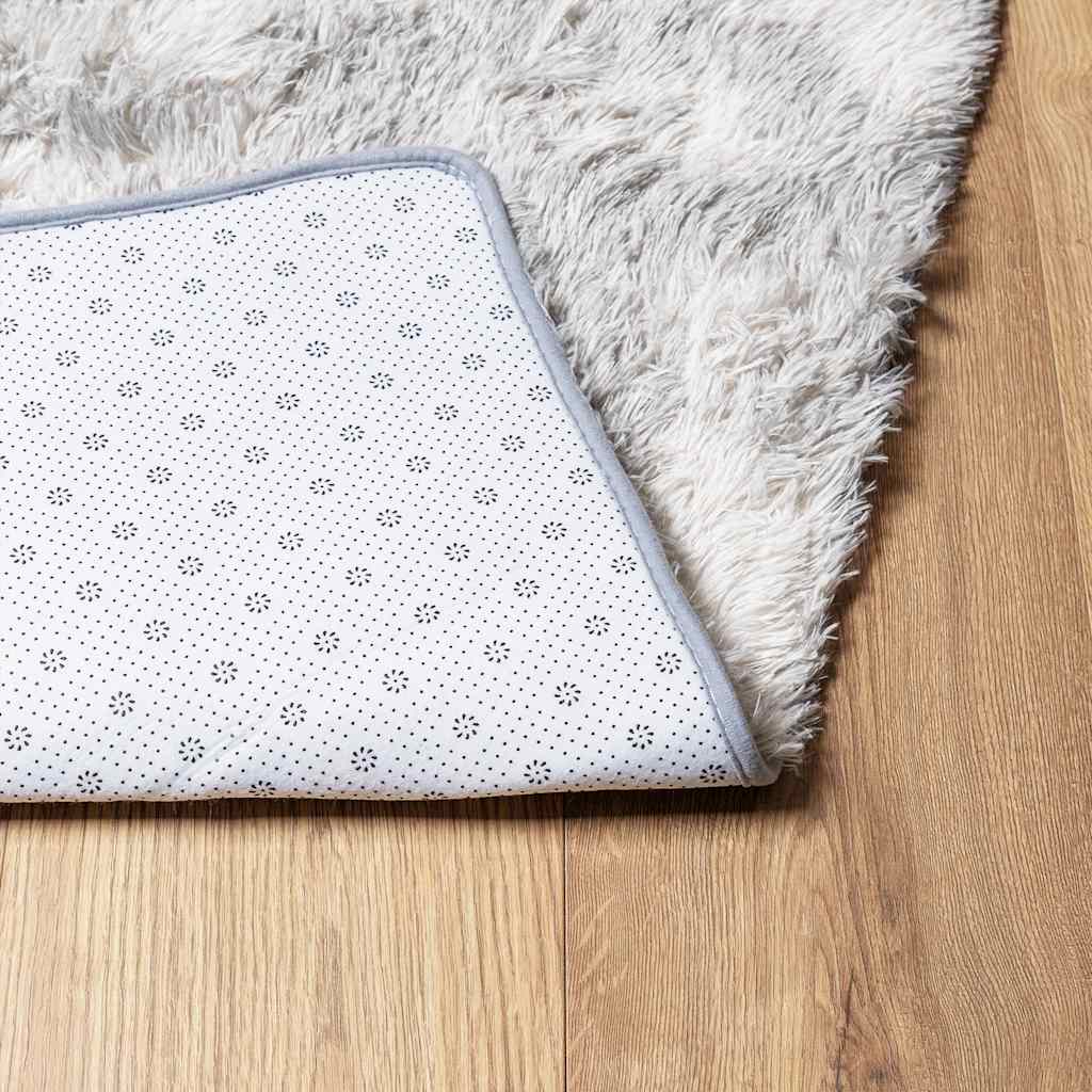 Hoogpolig vloerkleed NAVARRA 240x240 cm polyester lichtgrijs is nu te koop bij PeponiXL, paradijselijk wonen!