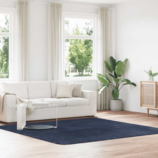 Hoogpolig vloerkleed NAVARRA 240x240 cm polyester marineblauw is nu te koop bij PeponiXL, paradijselijk wonen!